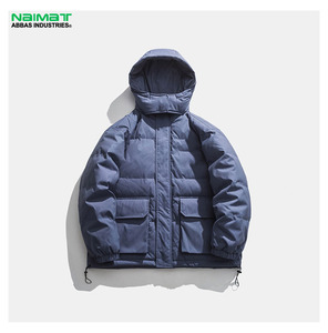 Ribbed Collar <b>Flight</b> Bomber Puffer <b>Jacket</b> <b>Men</b> No Hood Classic Casual Quilted Aviator <b>Jacket</b> Warm Padded Coat - Product Image 1