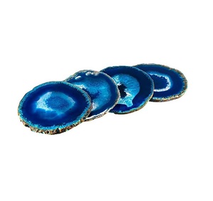 Accesorios de Vajilla en Oferta, Posavasos de Ágata con Revestimiento Dorado, Rebanada de Ágata, Precio al por Mayor, Calidad Premium - Product Image 4