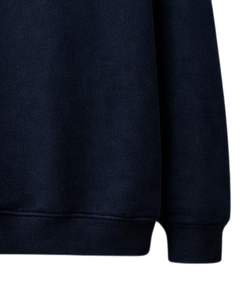 Sudadera con Capucha Azul Marino con Logo de Cisne Minimalista con Pedrería, Oversize, de Forro Polar Grueso, con Bolsillo Canguro, Estilo Urbano Personalizado para Hombre - Product Image 4