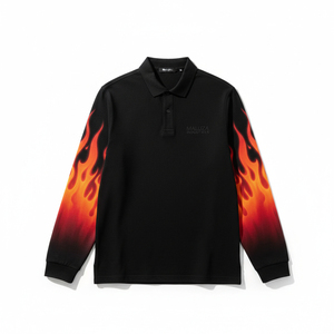 Multi Color Optional Men Long Sleeve Polo Shirt <b>Classic</b> Fit Soft Pique Knitted Full Sleeve Polo Tee Shirt For Outing - Product Image 1