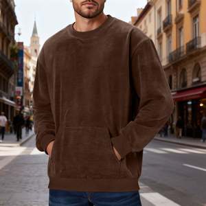 Sudadera de Manga Larga para Hombre, Estilo Vintage, Lavado Ácido, Personalizada OEM, de Gran Tamaño, con Bolsillo, para Deporte - Product Image 1
