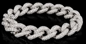 Bracelet Moissanite Iced Cuban Link Micro-incrusté Taille Brillante Plaqué Or/Argent Argent 925 Chaîne Lourde 50g Style Hiphop Soirée - Product Image 4
