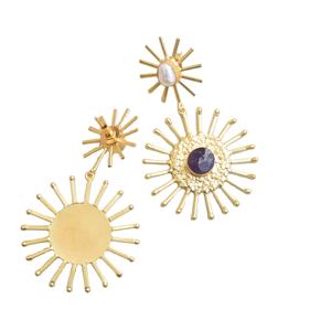 Aros de Latón Chapados en Oro al por Mayor, Pendientes de Piedra Orgánica de Perla, Latón Chapado en Rodio, Sin Níquel, Duraderos, Perfectos para Venta al por Mayor - Product Image 5