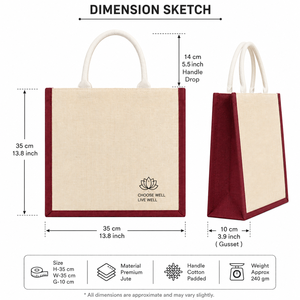 ถุงช้อปปิ้งผ้ากระสอบแบบพรีเมียมรักษ์โลก ขนาด 35x35x10 ซม. พร้อมหูหิ้วเชือก ความจุเยอะ เหมาะสำหรับซุปเปอร์มาร์เก็ตและร้านขายของชำ - Product Image 2