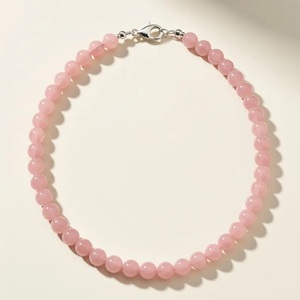 Collar de Cuarzo Rosa Hecho a Mano con Cuentas Lisas de 8mm, Gargantilla de Piedras Preciosas Naturales Rosadas, Joyería Elegante, Regalo para Mujer, Suministro de Boutique - Product Image 5