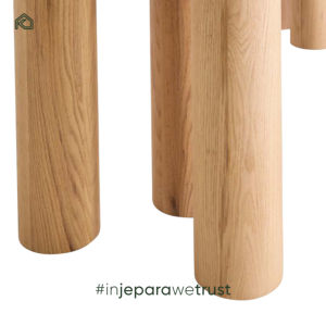 Mesa de Comedor Redonda Moderna de Alta Gama, Madera de Teca Sólida, Juego de Muebles para el Hogar de 4 Plazas para Restaurantes - Aris - Product Image 2