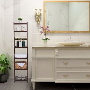 Scaffale da Bagno 7 Strati 100% Bambù, Multifunzionale e Rimovibile, 72x43.5x160.7cm, Marrone Scuro, 43.5cm RT - Product Image 2