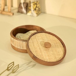 Casserole en bois faite à la main |   Boîte de rangement pour chapati |   Vente en gros OEM - Product Image 2