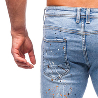 Klasik Dört Cepli Erkek Düz Paça Kot Pantolon Vintage Nefes Alabilen Hızlı Kuruyan Çevre Dostu Orta Bel Kot Pantolon Perakende Toptan