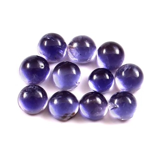 Lote al por Mayor de Piedras Preciosas Sueltas Calibradas de Iolita Natural AAA de 4x4 mm, Redondas, Cabujón, Parte Posterior Plana, para la Fabricación de Joyas - Product Image 1