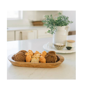 Bol à pâte en bois d'acacia, ustensile de cuisine, vaisselle de table, bol à pâte en bois, pièces décoratives pour le petit-déjeuner - Product Image 1