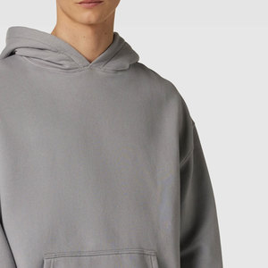 Nouveautés : Sweat à capuche 100 % coton délavé à l'acide pour homme, tricoté, coupe oversize, disponible en différentes couleurs et tailles - Product Image 2