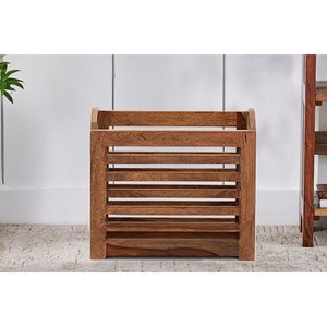 Contemporary Sheesham Wood Magazine Rack - Wholesale B2B Pricing - Product Image 3