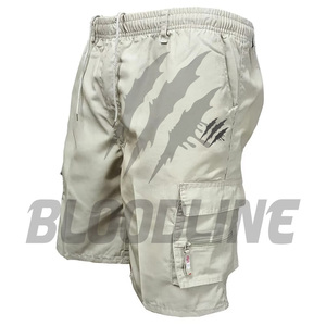Pantalones Cortos Cargo Color Oliva para Hombre, Marca Bloodline, Cintura Media, Cordón Ajustable, Secado Rápido, Casuales, Deportivos, con Bolsillos y Logotipo Estampado en la Parte Delantera - Product Image 6