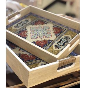 ถาดเสิร์ฟไม้เคลือบเงาสไตล์อาร์ตเดโค ของตกแต่งบ้าน ห้องครัว ห้องรับประทานอาหาร สำหรับชา กาแฟ ขนม ของว่าง งานฝีมือคุณภาพพรีเมียม งานศิลปะ งานแต่งงาน งานดิวาลี - Product Image 3