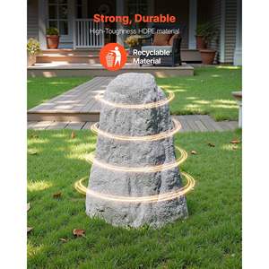 Couverture de pompe à eau en faux rocher pour extérieur, texture naturelle réaliste, légère, résistante aux intempéries, en polyrésine, artificielle, légère - Product Image 3