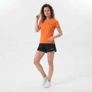 Women's Orange <b>Short</b> Sleeve O-Neck T-Shirt With Black Above Knee <b>Shorts</b> <b>Set</b> Sporty Regular Fit Spring Summer Wear - Product Image 1
