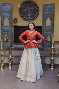 New Arrivals Latest Fashion Elegant Wedding Party Wear Top Lehenga <b>Set</b> Designer soft silk Wedding Wear Outfit - Product Image 3