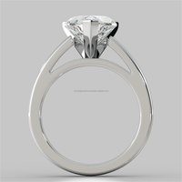 Diamant blanc certifié IGI de 2,00 carats, forme cœur, serti en canal, solitaire, pour femme, en argent sterling 925, or, cadeau de mariage