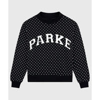 Sweat-shirt surdimensionné à col roulé à pois écologique pour femme, personnalisé, avec short assorti, pour club de jeunes, OEM