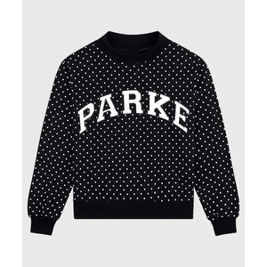 Custom Women Winter <b>Eco</b>-Friendly Polka <b>Dot</b> Varsity Turtleneck Oversized Pullover Sweatshirt OEM Matching Shorts Youth Club Wear - Product Image 4