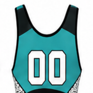 Men Teal Black Sublimated Wrestling Singlet Polyester Performance Wrestling Uniform Sleeveless <b>Athletic</b> Sportswear Training - Product Image 5