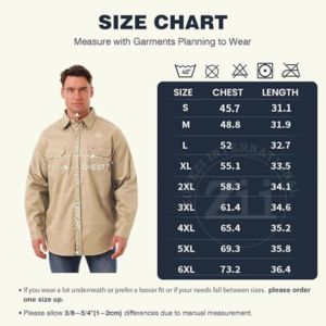 Camisa de Trabajo de Seguridad FR para Soldadura y Construcción, Retardante de Llama, Nivel CAT2, Ropa de Protección contra Vapores, Tela Twill FRC de 6.5OZ ZUNEZI - Product Image 6