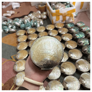 Iridescent <b>Shell</b> Jewelry Box created with natural mother of pearl <b>shell</b> and wooden frame for jewelry storage Vietnam origin - Product Image 6