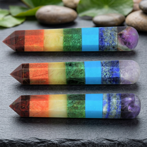 Prix d'usine – Baguettes de massage artisanales durables en pierres précieuses naturelles 7 Chakras, artisanat en cristal, mascotte Feng Shui, pierre de Reiki - Product Image 1