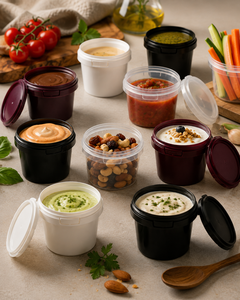 125ml IML Food Container PP Plastic Round <b>Tub</b> with Lid designed for yogurt, dips, sauces, spreads, dressings and food portions - Product Image 4