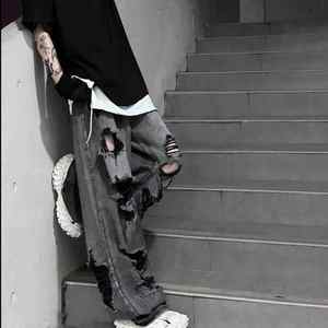 Jeans baggy unisexes, pantalons en denim à jambes larges, confortables, tendance, look moderne - Product Image 4