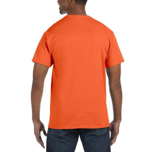 T-shirts noirs personnalisés pour hommes, manches courtes, col rond, 100 % coton peigné, logo brodé sur le devant, style formel, coupe ample - Product Image 5