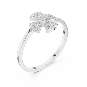 Anillos minimalistas de oro macizo de 14k con diamantes de corte redondo para mujer, para regalo, compromiso, aniversario, boda - Product Image 5