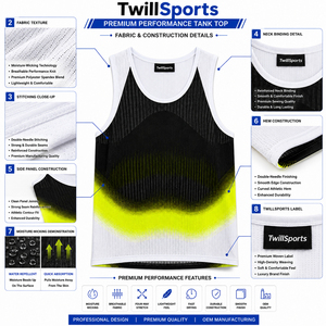 TwillSports <b>Men's</b> Breathable Mesh Tank Top Gradient Dot Print Sporty O-Neck Sleeveless <b>Vest</b> <b>White</b> Black Yellow - Product Image 6