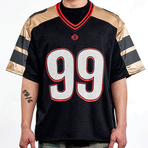 Nuevo Diseño de Camiseta de Fútbol Americano con Cuello en V para Hombre, Malla de Poliéster de 240 GSM, Estilo Deportivo Urbano, Fabricante OEM Personalizado al por Mayor, EE. UU. - Product Image 5