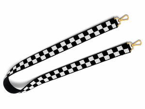 Nuevas correas de bolso tejidas a cuadros en blanco y negro a la moda con ganchos dorados para bolsos de mano, bolsos de hombro, correas con cuentas para niñas - Product Image 3