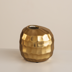 Vase à fleurs en céramique dorée mate, style nordique rétro, luxe, pour arrangement floral sur table, décoration de la maison, ornement de salon - Product Image 5
