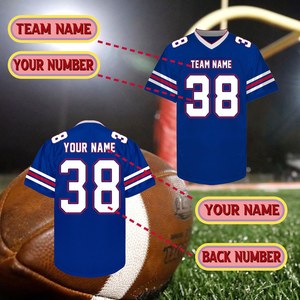 เสื้อเจอร์ซีย์ทรงบ็อกซี่แบบเรียบง่ายสำหรับผู้ชายและผู้หญิง พิมพ์ลายและปักโลโก้ ระบายอากาศได้ดี เหมาะสำหรับกีฬาอเมริกันฟุตบอล - Product Image 4