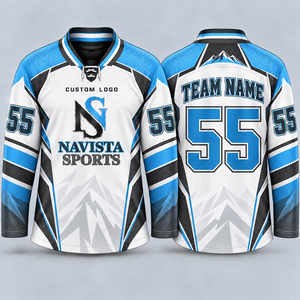 Maillot de hockey sur glace réversible pour hommes, personnalisé, entièrement sublimé, séchage rapide, pour entraînement d'équipe - Product Image 1