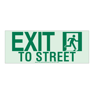 Panneau de signalisation d'évacuation d'urgence haute visibilité Brady pour intérieur/extérieur - Product Image 1