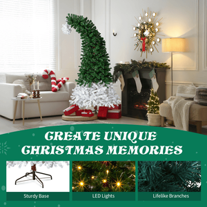 6 FT Santa Hat Style Pre-Lit Christmas Tree Hinged Artificial Pine Tree with 250 Warm White Lights and 839 Branch Tips - Product Image 6