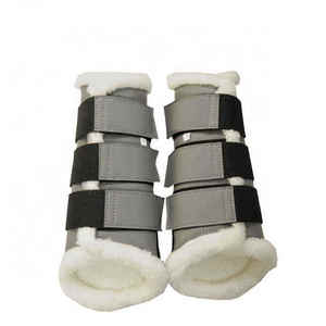 Bottes de protection pour chevaux d'équitation de qualité supérieure, tissu extérieur doux et confortable, fourrure intérieure. - Product Image 5