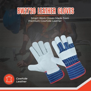 Guantes de Trabajo de Cuero Vacuno, Resistentes a la Abrasión, Protección Industrial para las Manos, Guantes de Seguridad para Construcción y Jardinería - Product Image 2