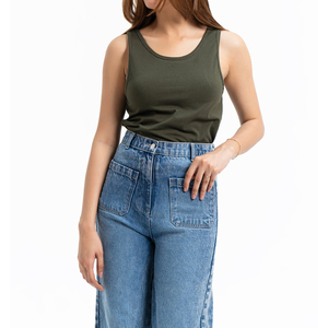 Top deportivo sin mangas con estampado de sublimación y efecto tie-dye para mujer, chaleco acanalado sexy para mujer, camiseta sin mangas para mujer. - Product Image 3