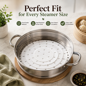 parchment <b>sheets</b> Food grade steaming paper Recycled pulp steamer liners <b>Bamboo</b> steamer paper liners - Product Image 3