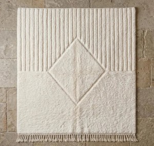 Único Beni ourain alfombra suave dormitorio alfombra marroquí Boho Beni Ourain Albertina mano anudada lana algodón negro Beige alfombra - Product Image 2