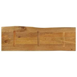 Plateau de table en bois massif avec finition chêne 43,3 po x 15,7 po, doté de bois de manguier massif et de placage de chêne - Product Image 5