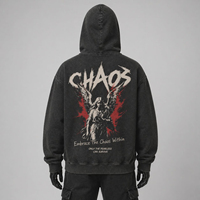 Sweat à capuche unisexe en molleton épais respirant, style streetwear, avec double fermeture éclair, 100% coton, brodé et perlé, idéal pour l'hiver