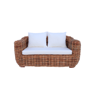 Ensemble canapé CL en rotin de style luxueux pour salon mobilier de maison moderne avec cadre en bois acajou et coussin
