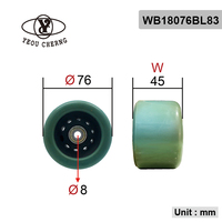 Roues de trottinette 76 mm 83A en PU, amortissantes, roulement fluide, conduite confortable pour trottinette de loisirs